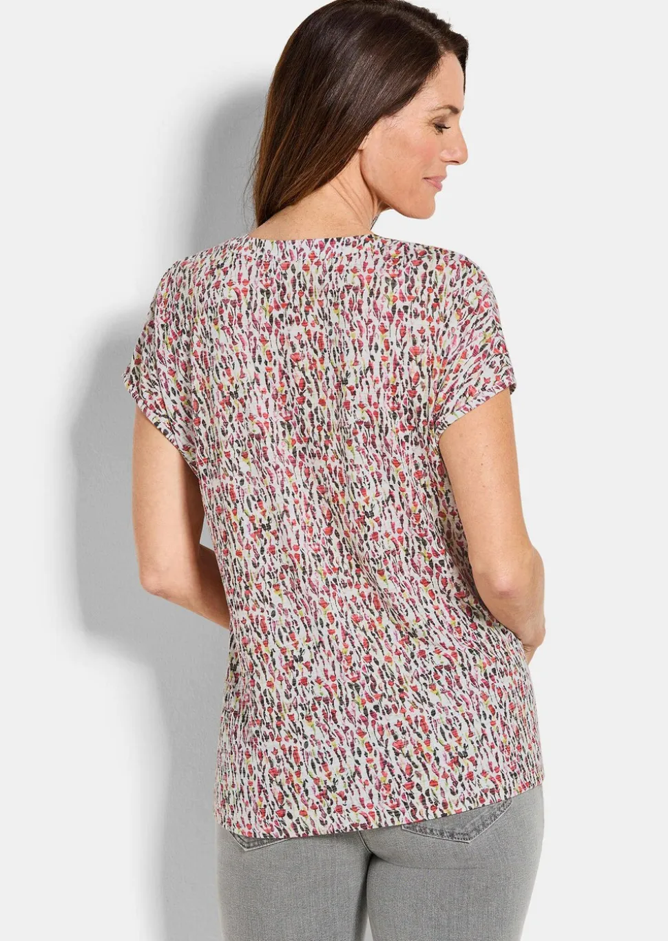 T-shirt en jersey avec imprimé mille-fleurs