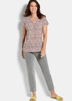 T-shirt en jersey avec imprimé mille-fleurs