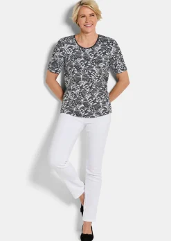T-shirt en jersey avec imprimé noir et blanc