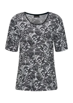 T-shirt en jersey avec imprimé noir et blanc