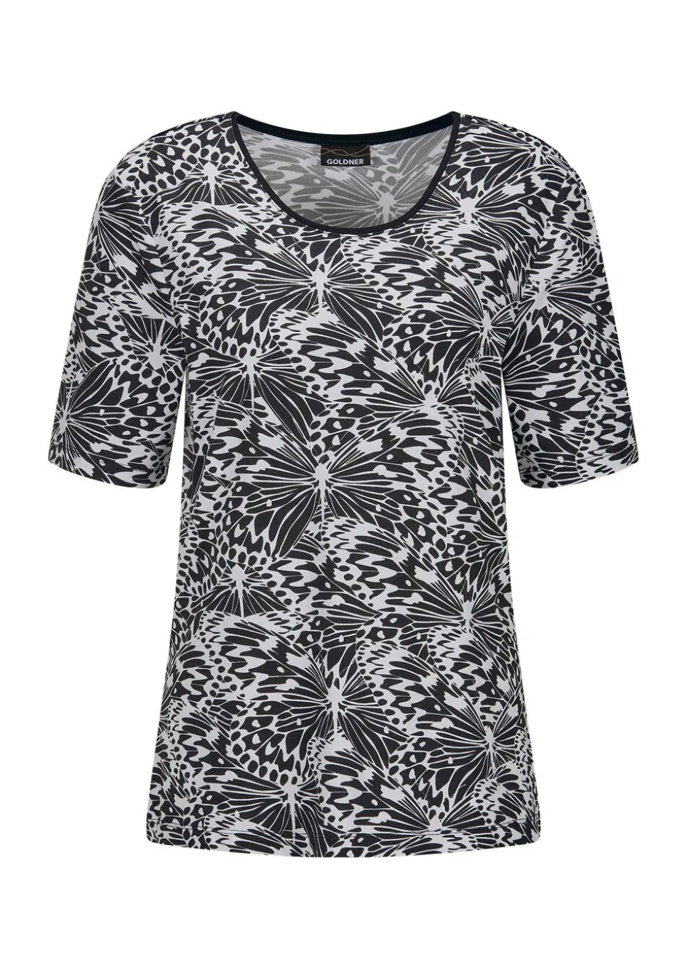 T-shirt en jersey avec imprimé noir et blanc