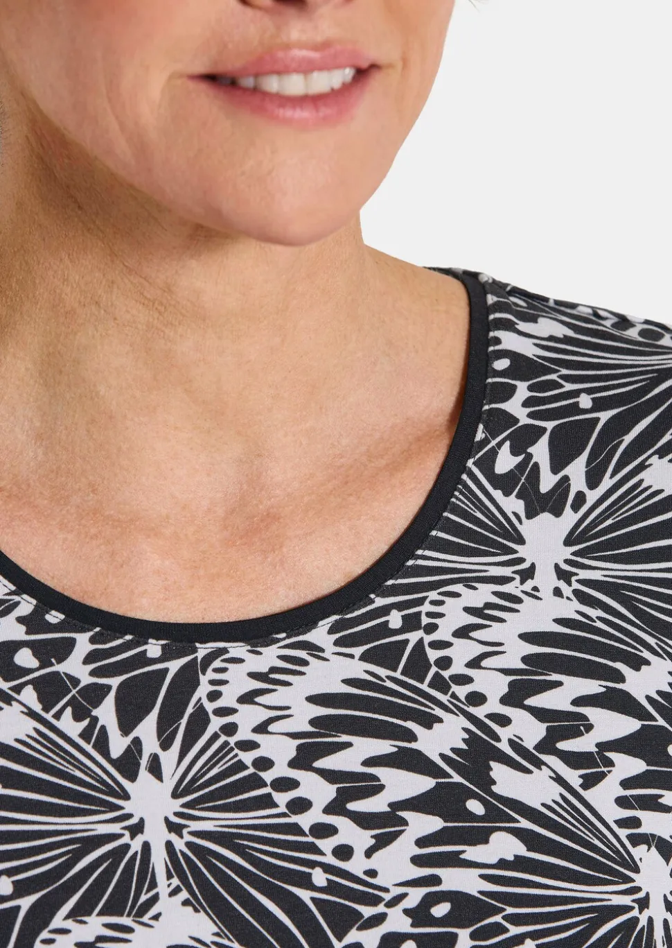 T-shirt en jersey avec imprimé noir et blanc