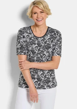 T-shirt en jersey avec imprimé noir et blanc