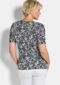 T-shirt en jersey avec imprimé noir et blanc