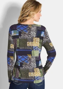 T-shirt en jersey avec imprimé patchwork