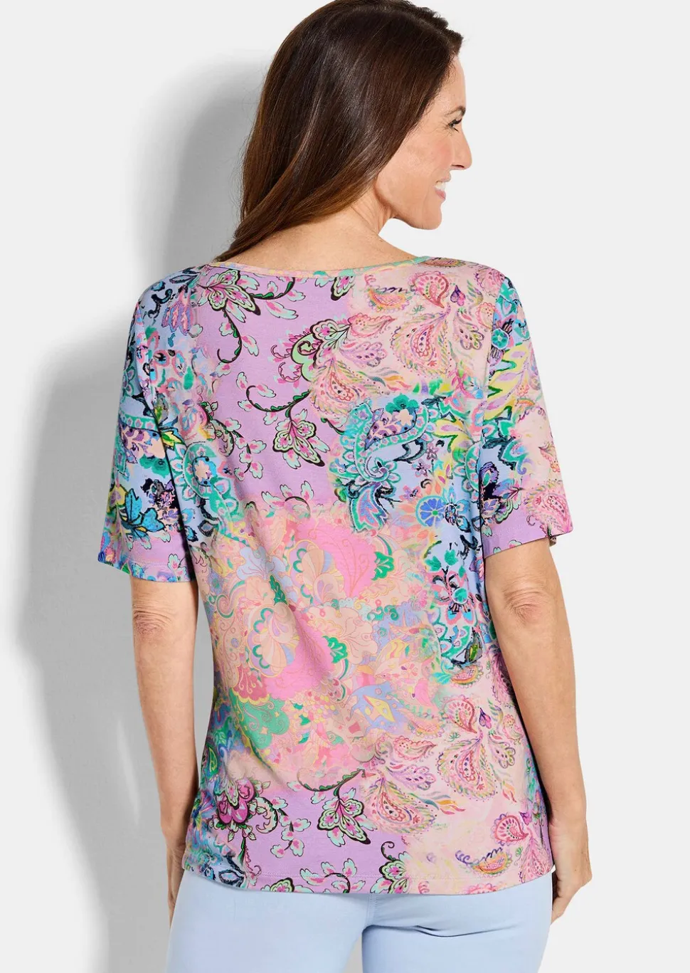T-shirt en jersey avec motif cachemire