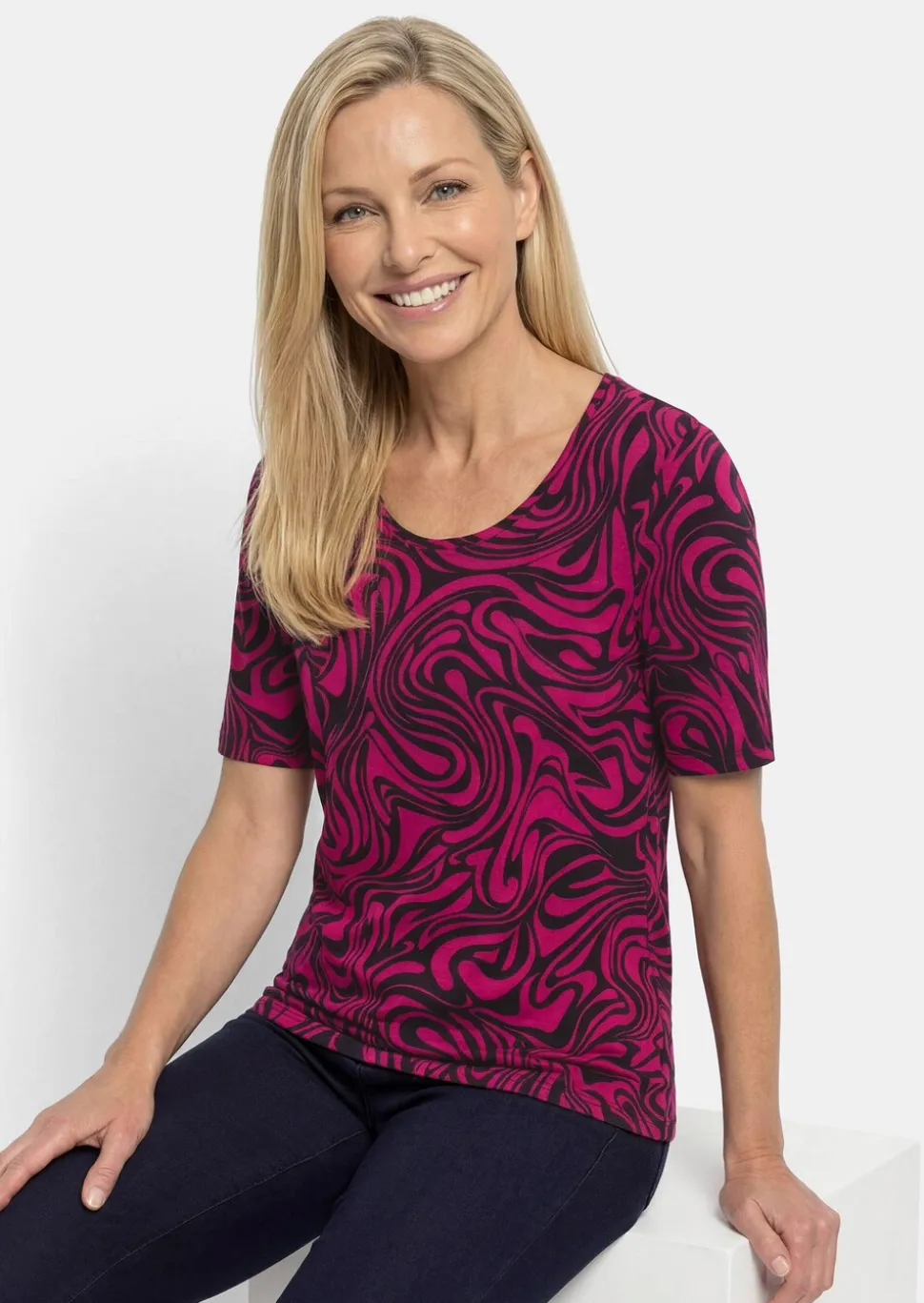 T-shirt en jersey avec motif dynamique et plein d’élan