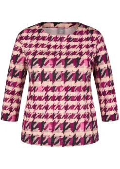 T-shirt en jersey avec motif pied-de-poule et carreaux