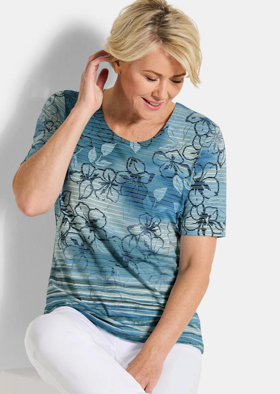 T-shirt en jersey avec motif à rayures