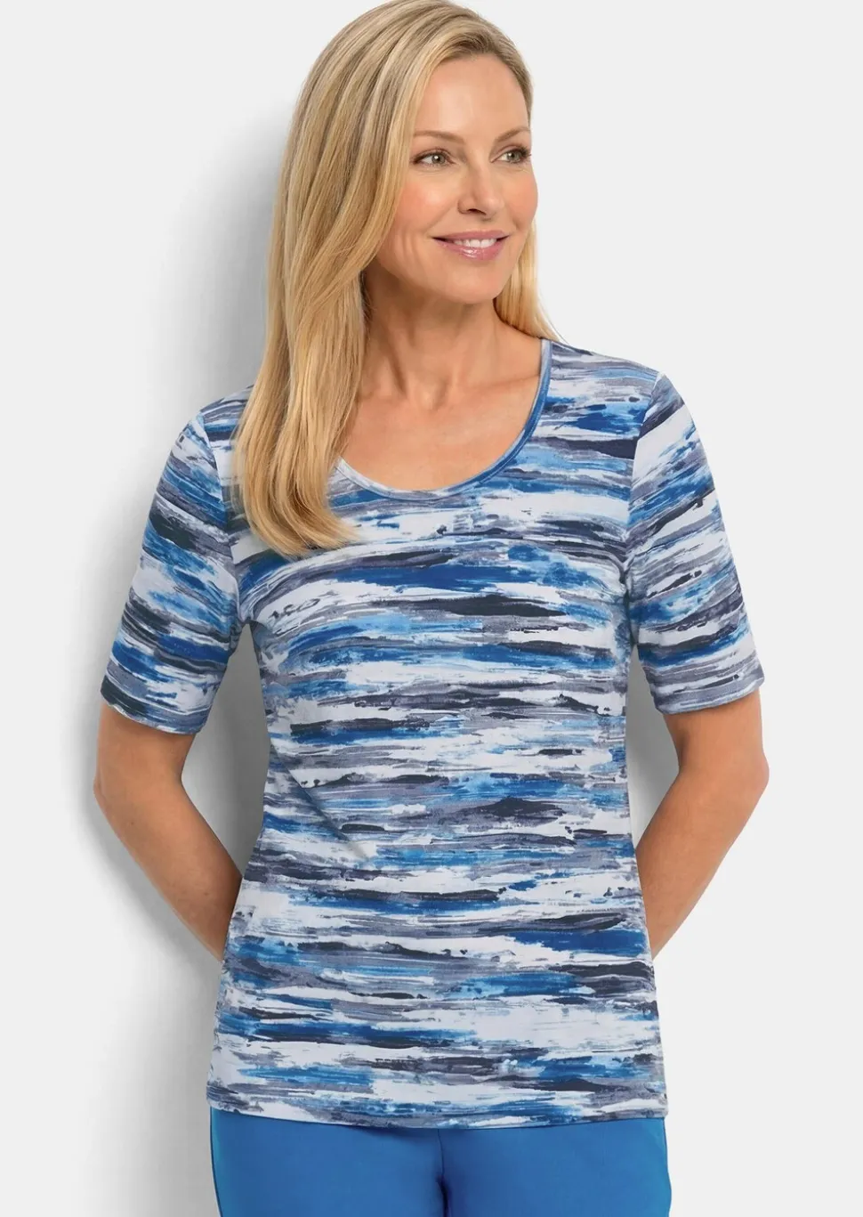 T-shirt en jersey de coton doux avec un imprimé aquarelle