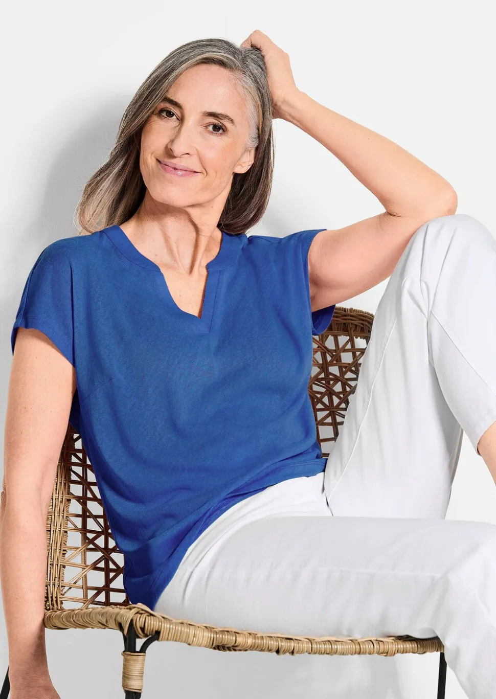 T-shirt en jersey de viscose aéré