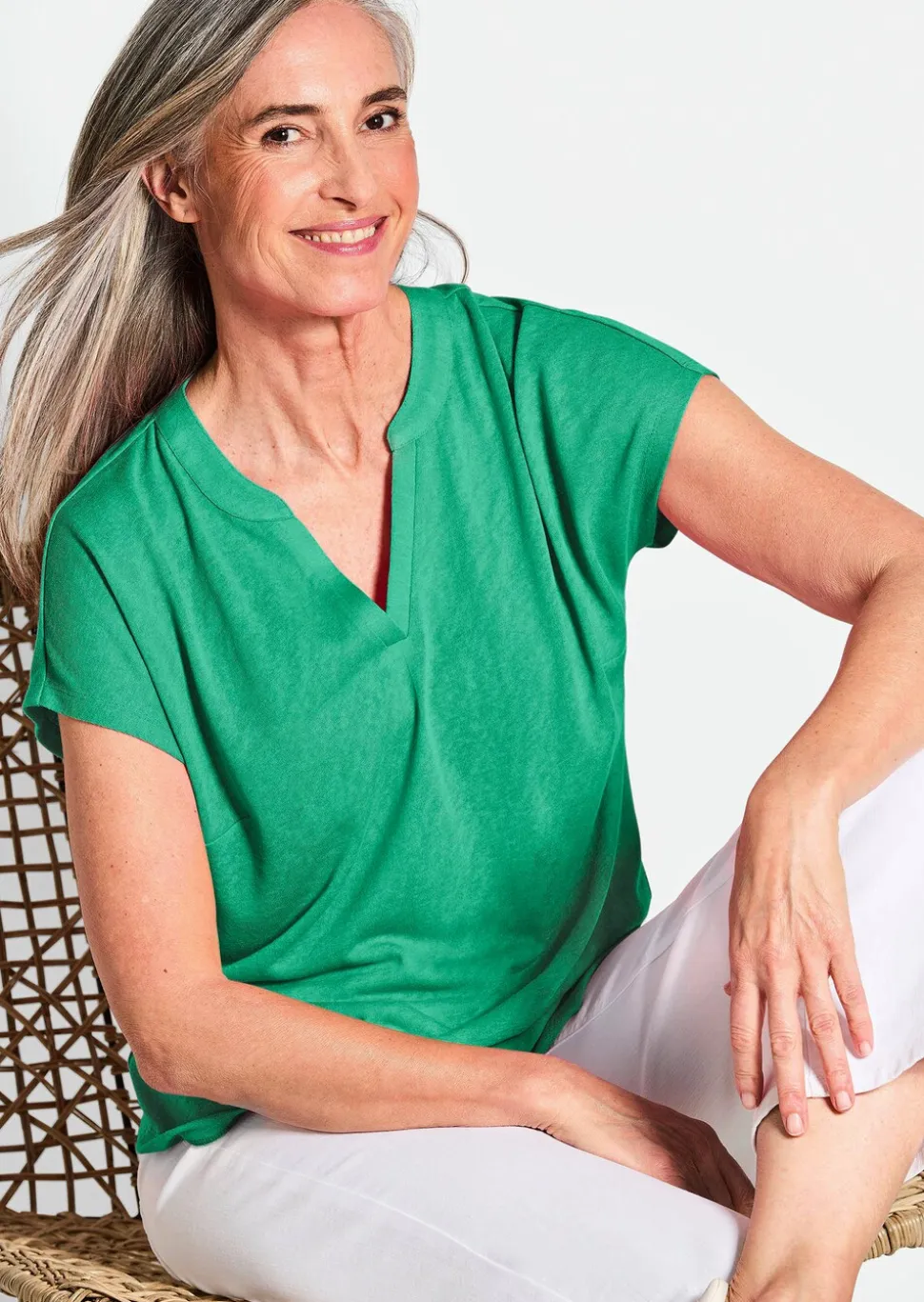 T-shirt en jersey de viscose aéré