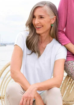 T-shirt en jersey de viscose aéré