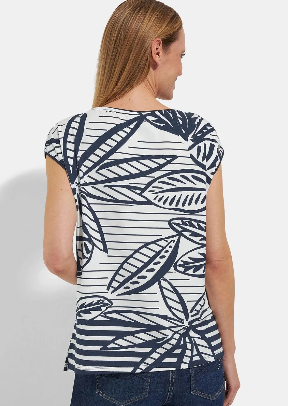 T-shirt en jersey de viscose, style marin