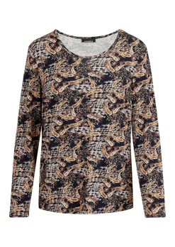 T-shirt en jersey imprimé cachemire et pied-de-poule