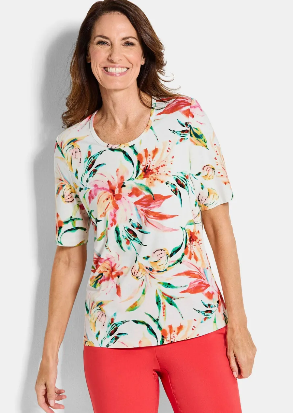T-shirt en jersey à imprimé floral