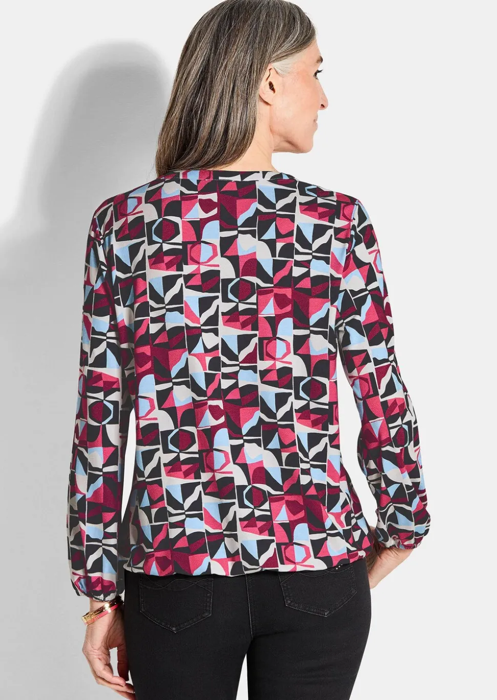 T-shirt en jersey élégant, façon blouse