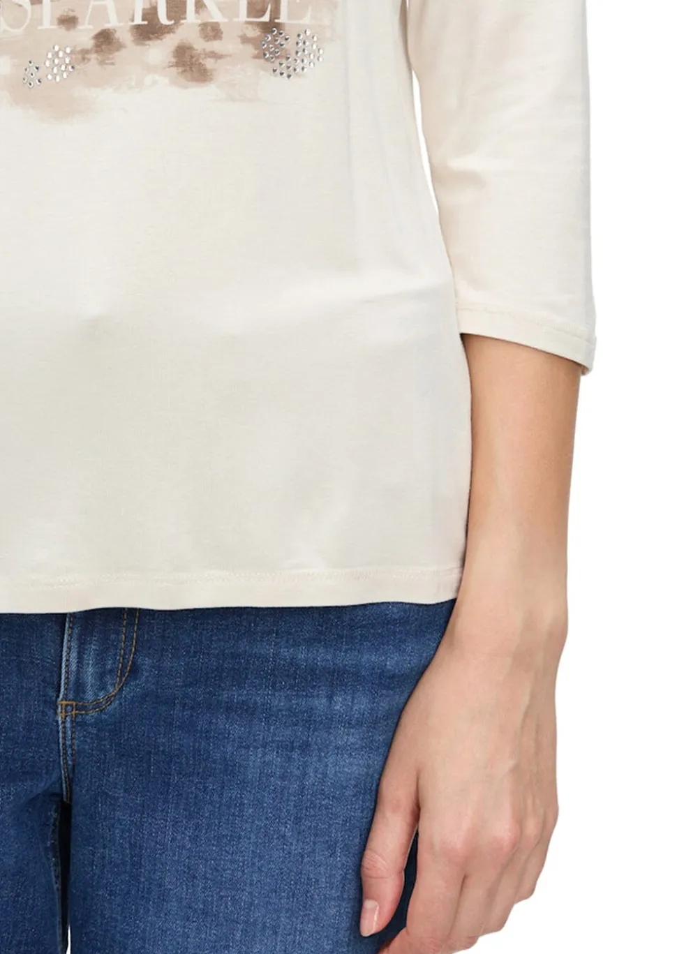 T-shirt en jersey orné de pierres scintillantes