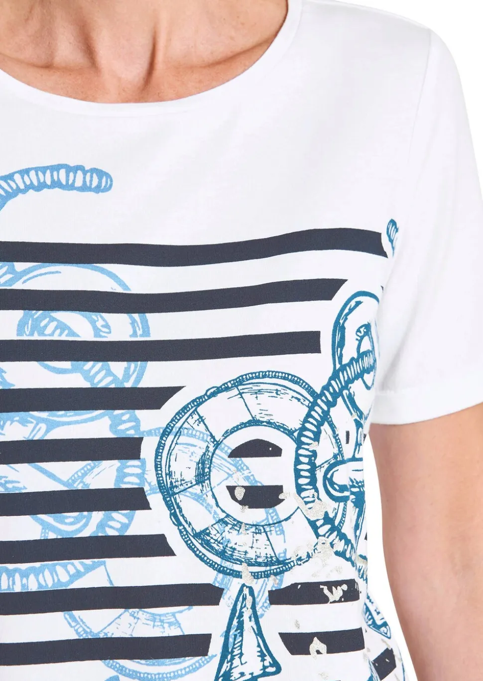 T-shirt en jersey style marin, avec détails brillants