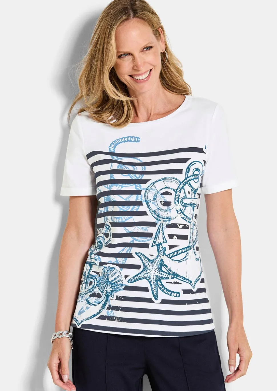 T-shirt en jersey style marin, avec détails brillants