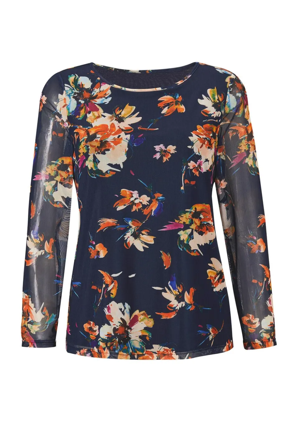 T-shirt en mesh à imprimé floral