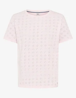 T-shirt en pur coton avec broderie ajourée