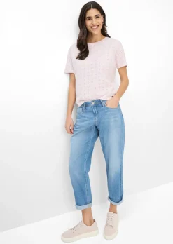 T-shirt en pur coton avec broderie ajourée