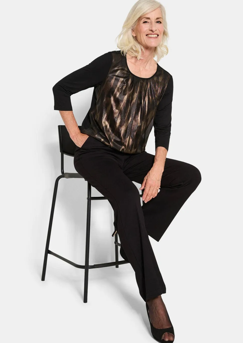 T-shirt en stretch avec imprimé scintillant