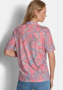 T-shirt en tissu dévoré, avec col polo