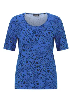 T-shirt en viscose au look léopard