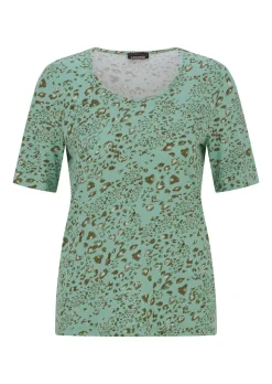 T-shirt en viscose au look léopard