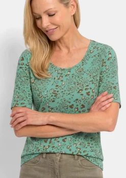 T-shirt en viscose au look léopard