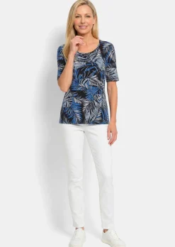 T-shirt en viscose avec imprimé palmier