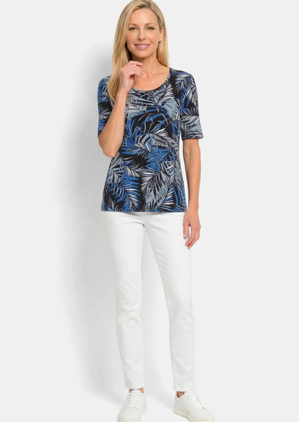 T-shirt en viscose avec imprimé palmier
