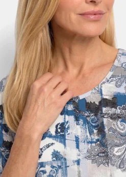 T-shirt en viscose avec imprimé cachemire féminin