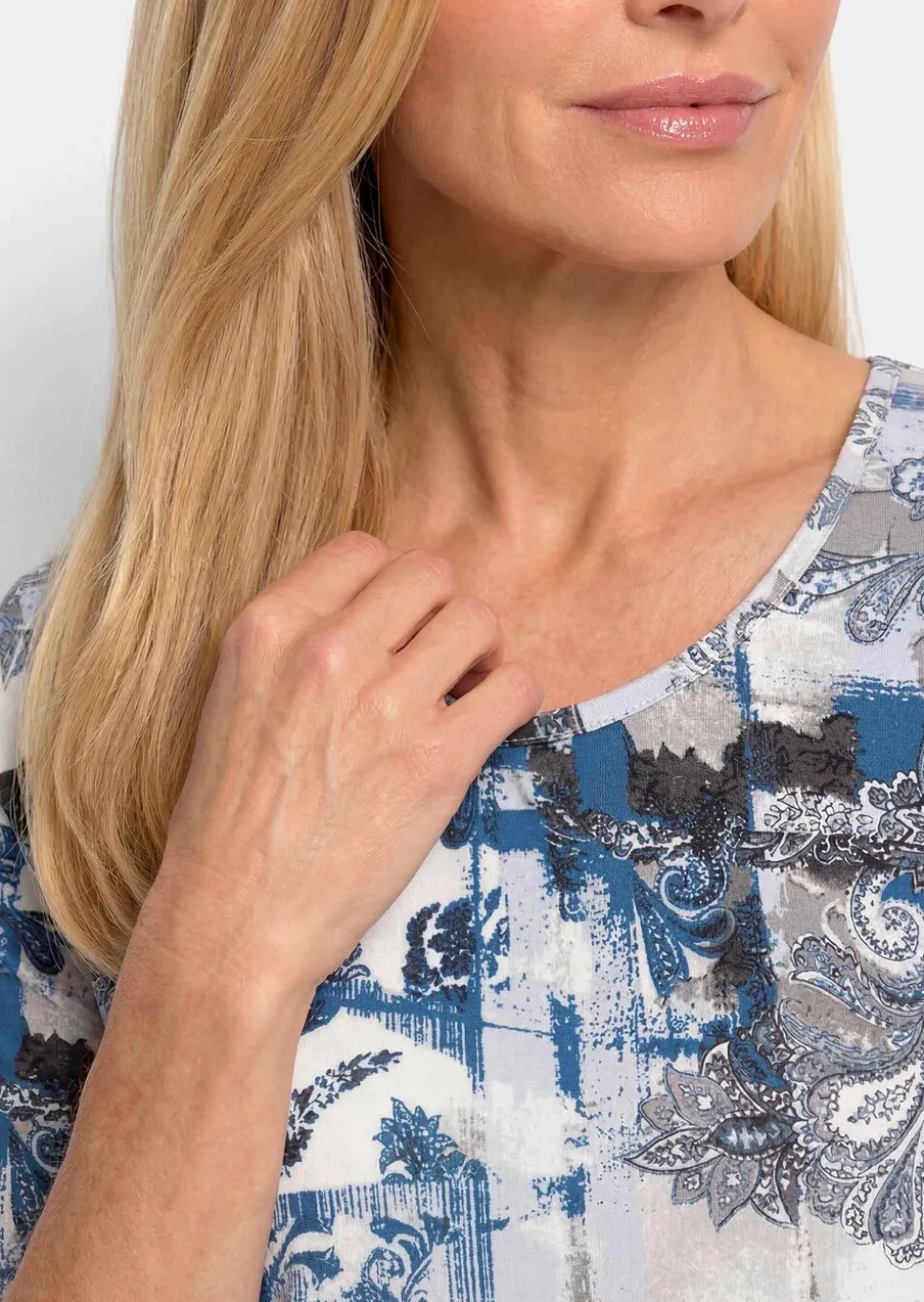 T-shirt en viscose avec imprimé cachemire féminin