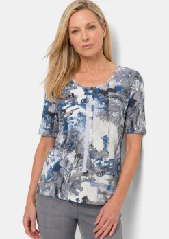 T-shirt en viscose avec imprimé cachemire féminin