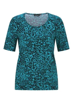 T-shirt en viscose avec imprimé léopard