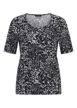 T-shirt en viscose avec imprimé léopard