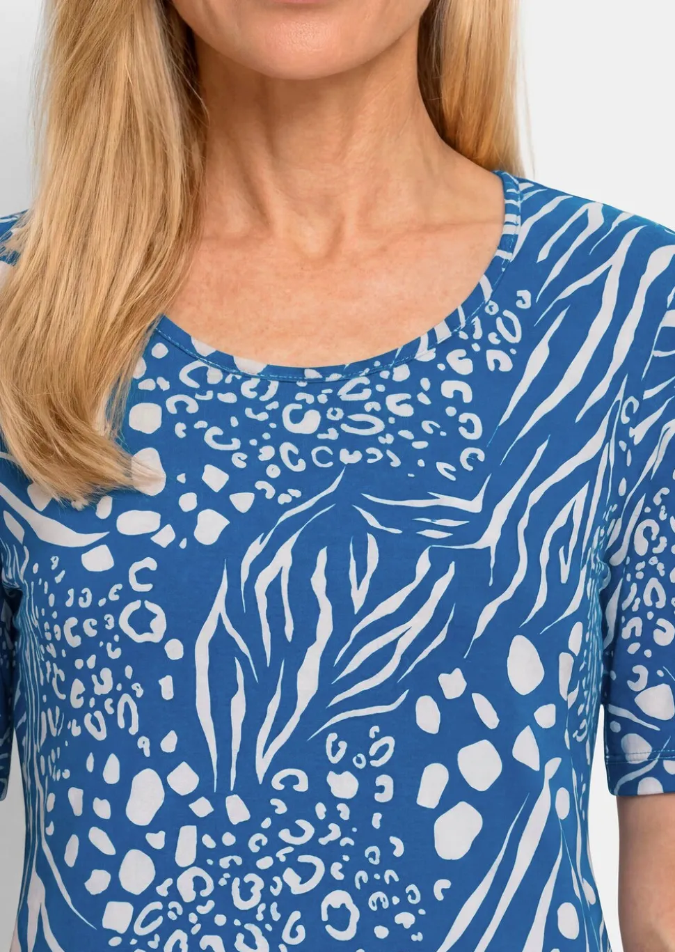 T-shirt en viscose avec imprimé animalier tendance