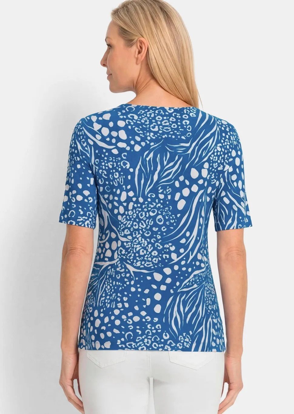 T-shirt en viscose avec imprimé animalier tendance
