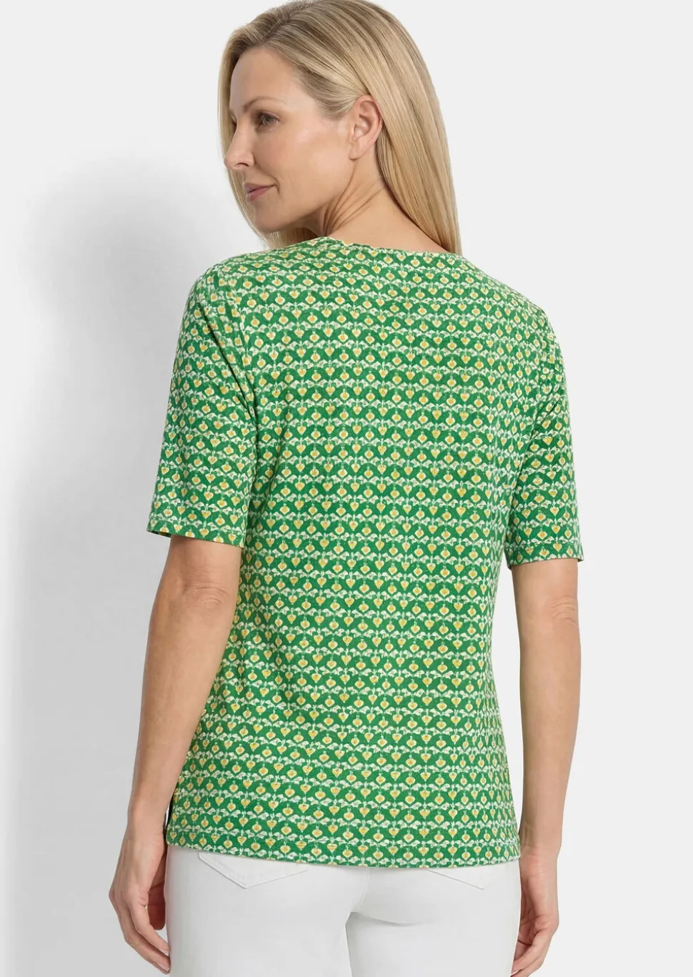 T-shirt en viscose avec imprimé géométrique minimaliste