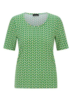 T-shirt en viscose avec imprimé géométrique minimaliste