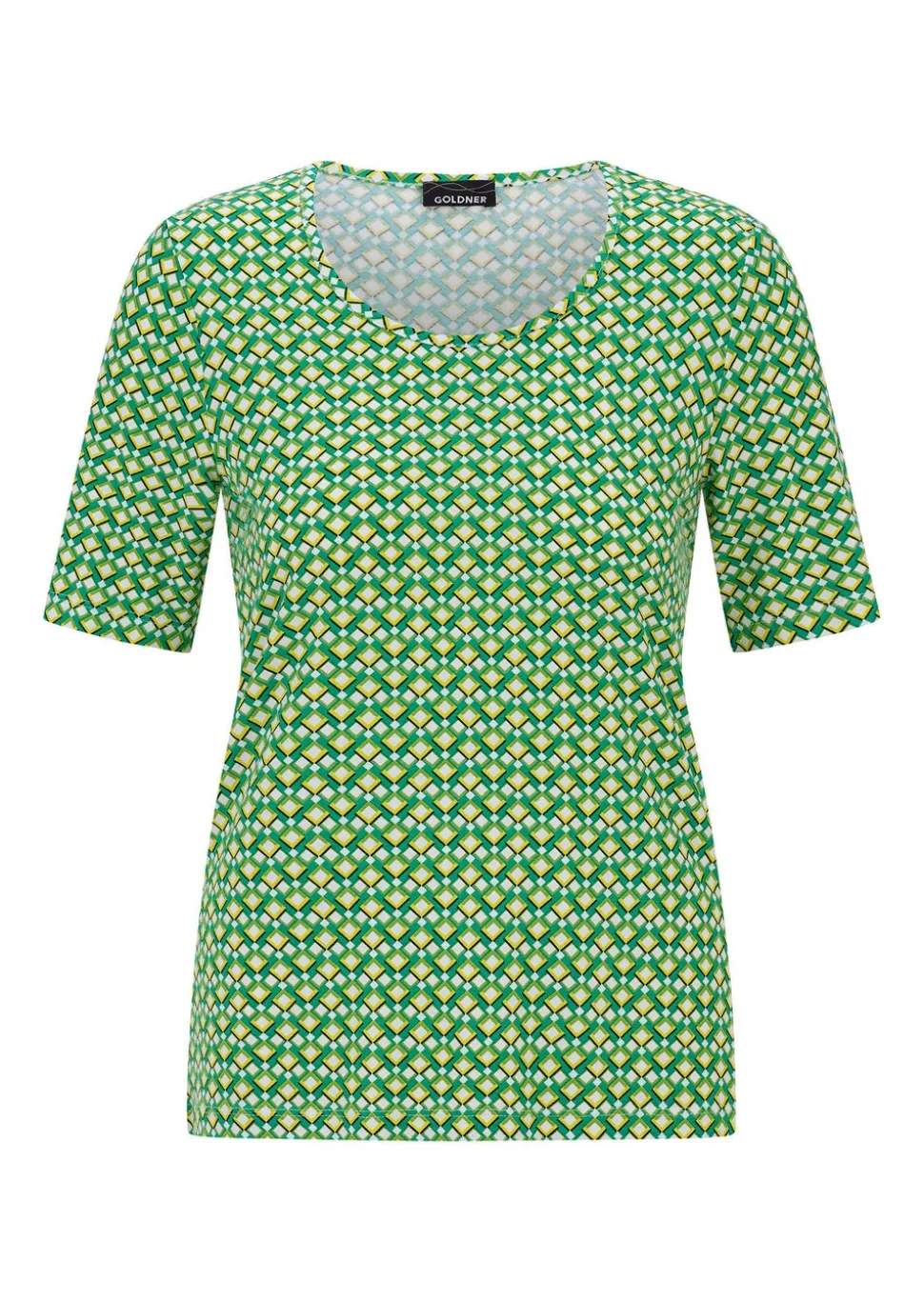 T-shirt en viscose avec imprimé géométrique minimaliste
