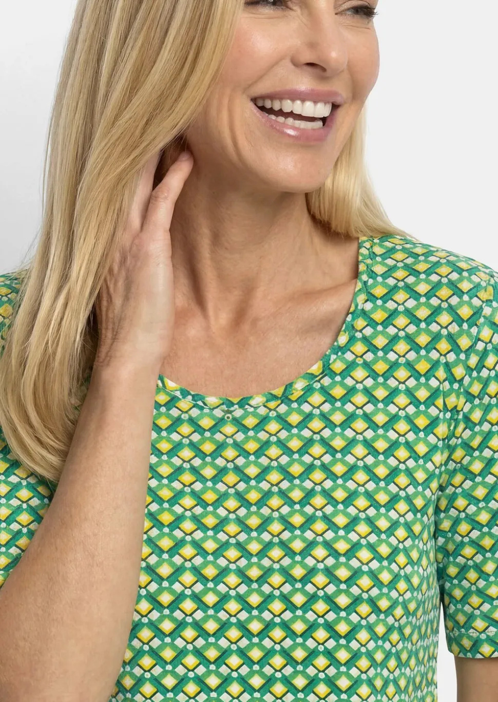 T-shirt en viscose avec imprimé géométrique minimaliste