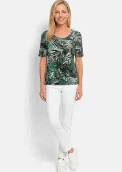 T-shirt en viscose avec imprimé palmier