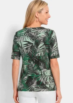T-shirt en viscose avec imprimé palmier