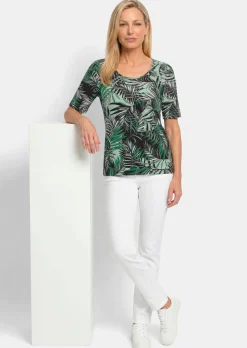T-shirt en viscose avec imprimé palmier