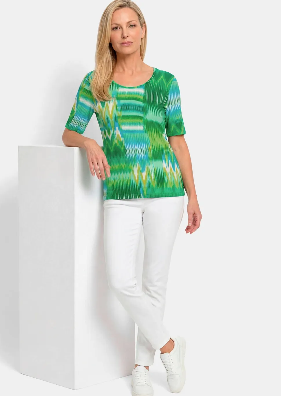 T-shirt en viscose avec motif en zigzag