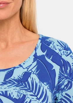 T-shirt en viscose avec motif feuilles graphique